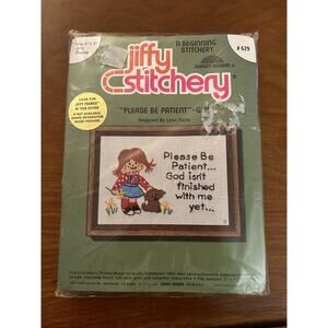 NEW SEALED Sunset Design Jiffy Stitchery Kit Please be Patient 629 Size 5 x 7 In